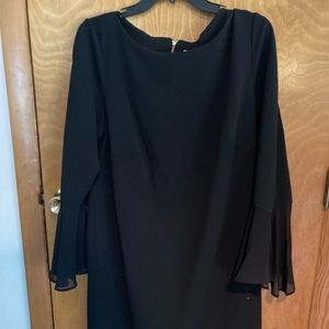 Women’s Calvin Klein black formal dress, with 3/4 sleeves that flair size 14W